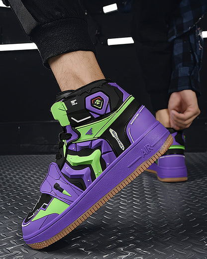 Futuristic Mecha Sneakers -  purple sneakers - Stylish Mecha Sneakers in Purple and Red for Comfort - View 6