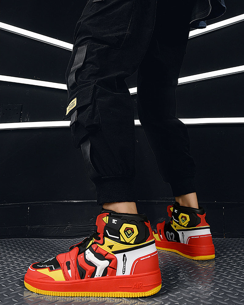 Futuristic Mecha Sneakers -  techwear shoes - Stylish Mecha Sneakers in Purple and Red for Comfort - View 14