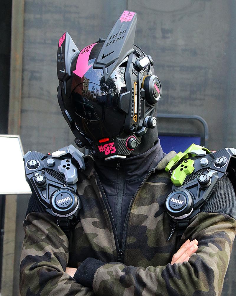 Futuristic Mesh Half Mask -  cyberpunk mask - Futuristic Mesh Half Mask: Unique Techwear Design - View 9