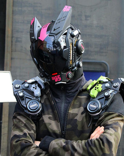 Futuristic Mesh Half Mask -  cyberpunk mask - Futuristic Mesh Half Mask: Unique Techwear Design - View 9