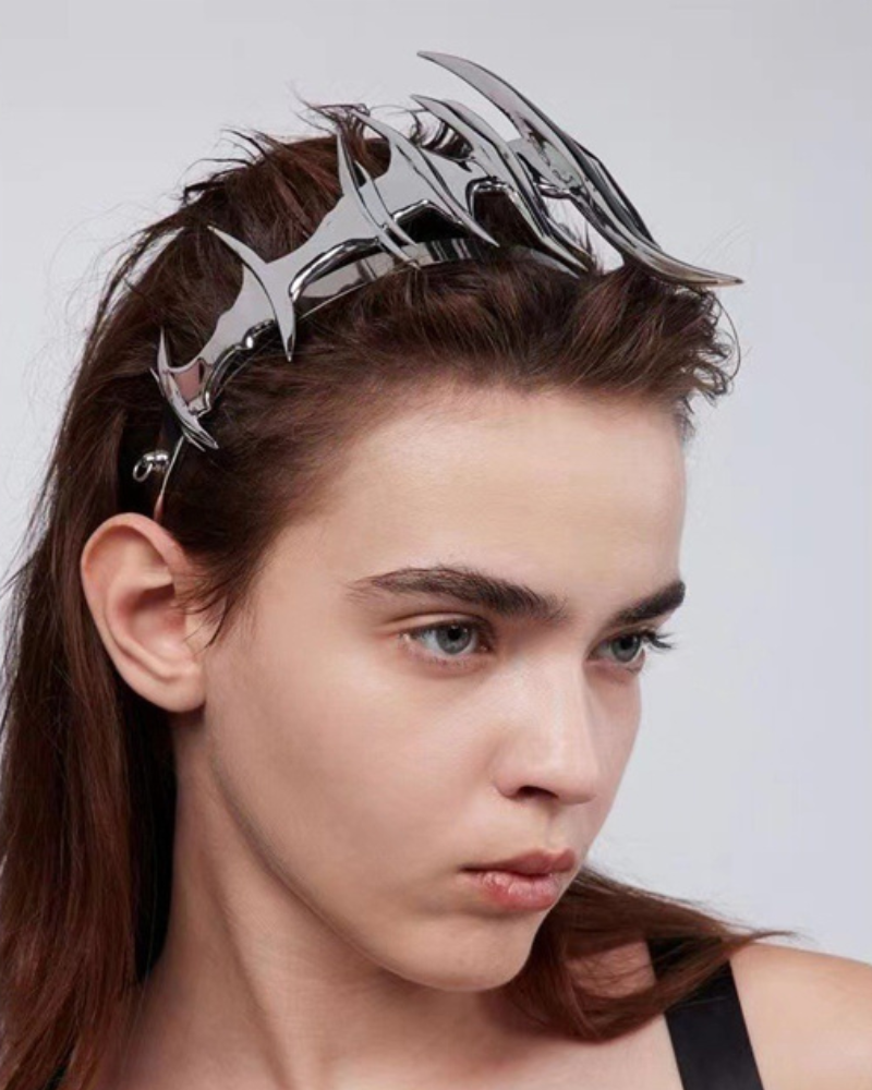 Futuristic Metal Sci-Fi Mask -  cyberpunk mask - Futuristic Metal Sci-Fi Mask for Stylish Statements - View 4