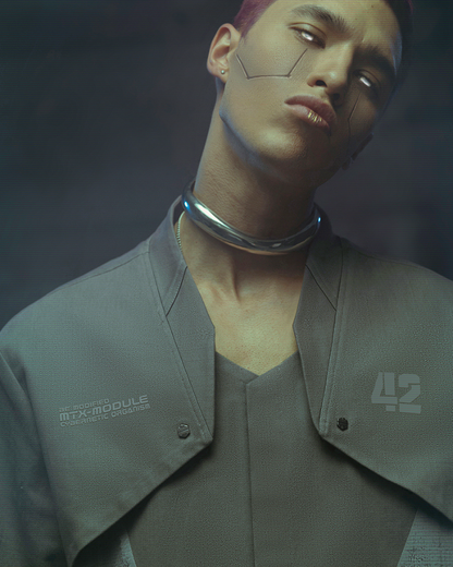 Futuristic Military Short Sleeve Shirt -  japanese design - Futuristic Military Short Sleeve Shirt for Casual Style - View 5