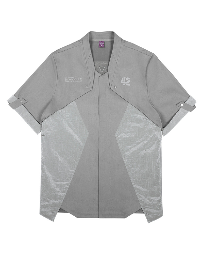 Futuristic Military Short Sleeve Shirt - military shirt - Futuristic Military Short Sleeve Shirt for Casual Style - View 9