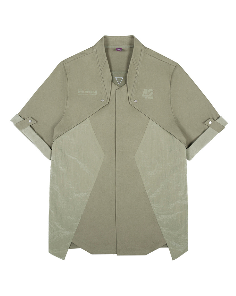 Futuristic Military Short Sleeve Shirt - military style shirt - Futuristic Military Short Sleeve Shirt for Casual Style - View 10
