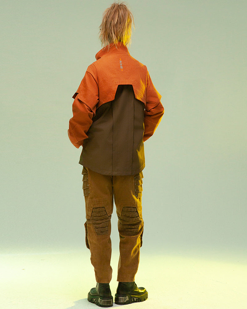 Futuristic Multi-Pocket Cyber Jacket -  baggy jacket - Futuristic Multi-Pocket Cyber Jacket for Urban Adventures - View 11