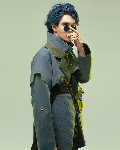 Futuristic Multi-Pocket Cyber Jacket -  cyberpunk - Futuristic Multi-Pocket Cyber Jacket for Urban Adventures - View 4