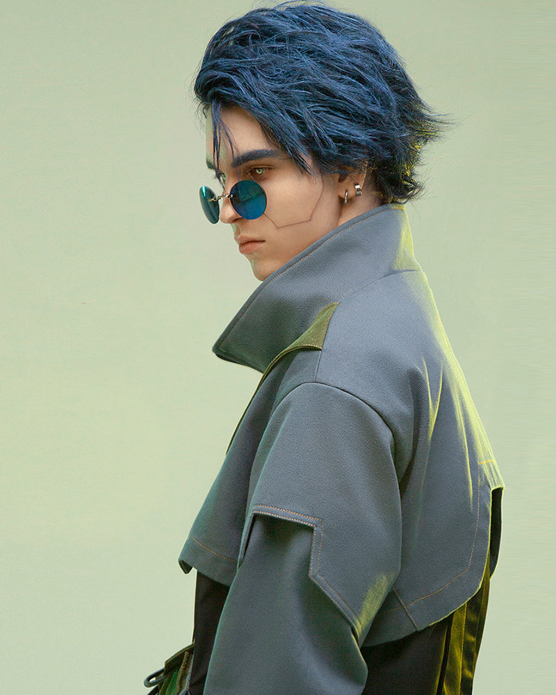 Futuristic Multi-Pocket Cyber Jacket -  stylish layering jacket - Futuristic Multi-Pocket Cyber Jacket for Urban Adventures - View 7