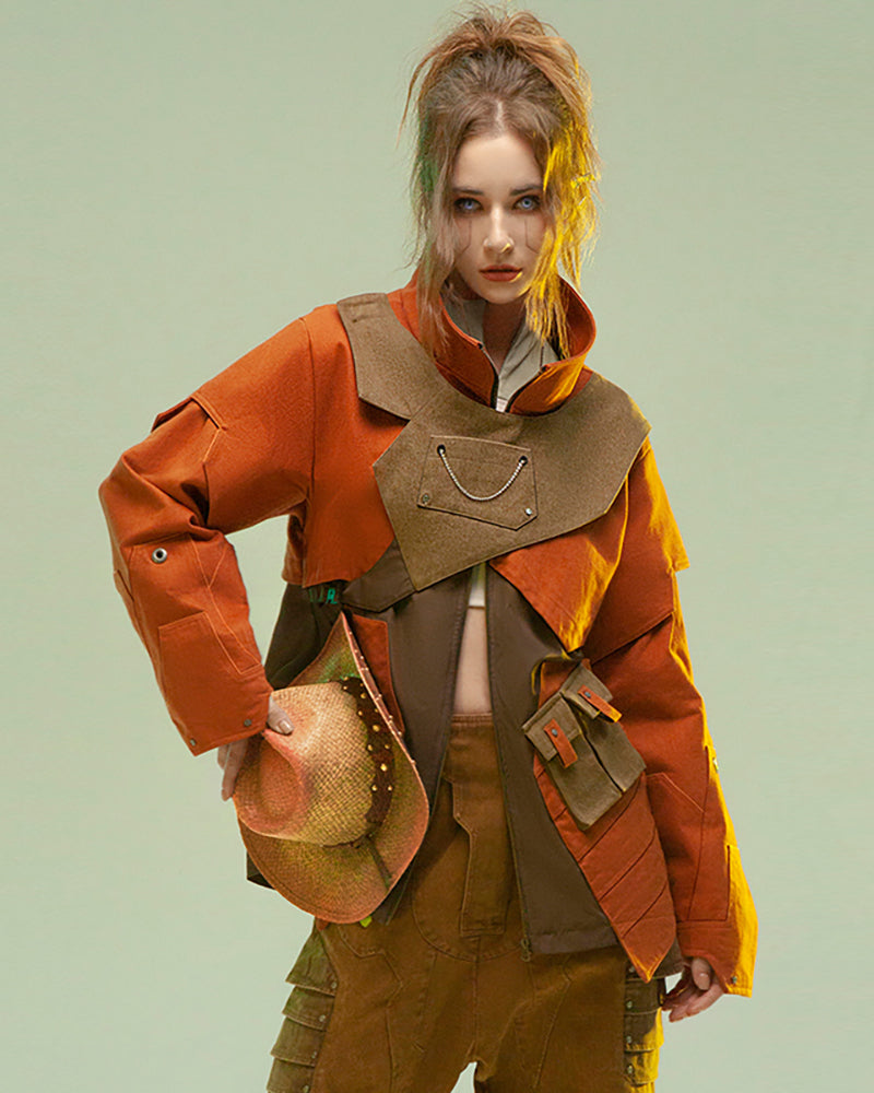 Futuristic Multi-Pocket Cyber Jacket - techwear - Futuristic Multi-Pocket Cyber Jacket for Urban Adventures - Main view