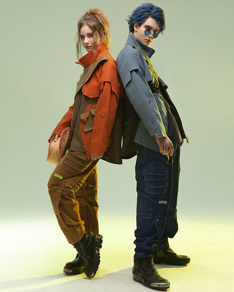 Futuristic Multi-Pocket Cyber Jacket -  urban aesthetic jacket - Futuristic Multi-Pocket Cyber Jacket for Urban Adventures - View 8