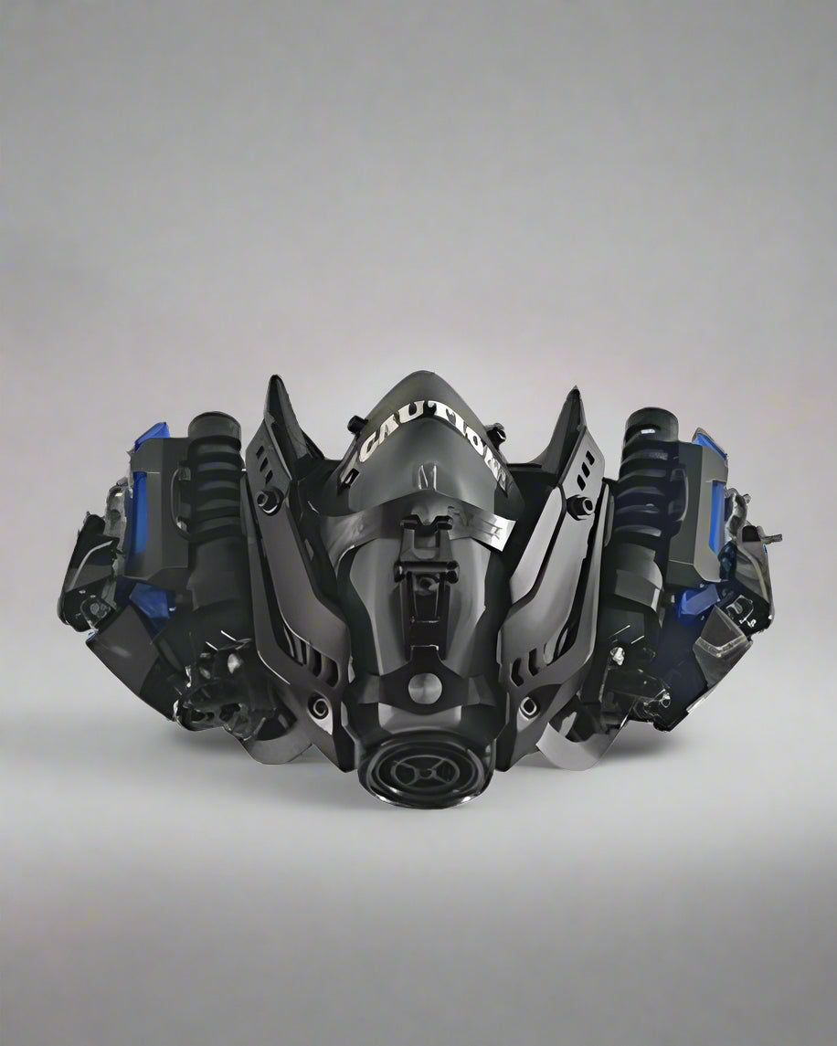 Futuristic Neon Cyberpunk Mask - cyberpunk mask - Futuristic Neon Cyberpunk Mask with Light Features - View 2