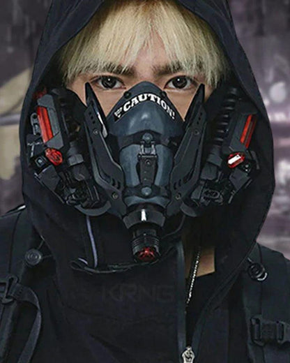 Futuristic Neon Cyberpunk Mask -  rechargeable light mask - Futuristic Neon Cyberpunk Mask with Light Features - View 5
