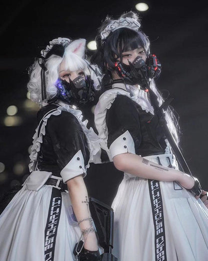 Futuristic Neon Cyberpunk Mask -  techwear accessories - Futuristic Neon Cyberpunk Mask with Light Features - View 6