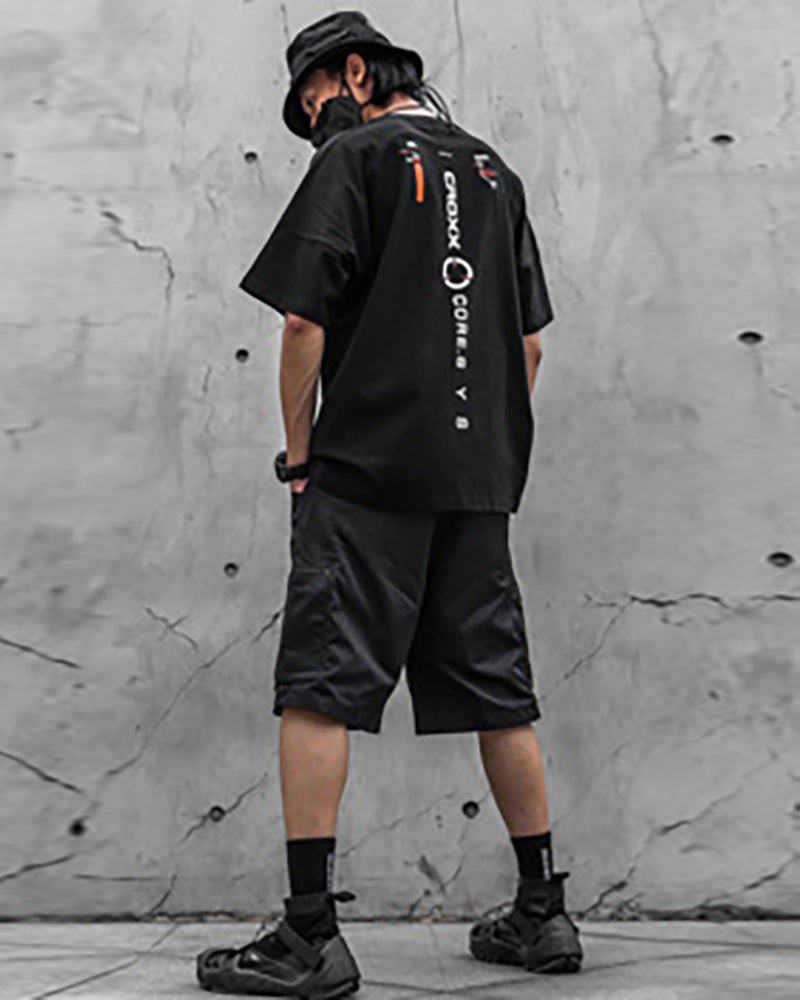 Futuristic Neon Dreams Tee -  letter print shirt - Futuristic Neon Dreams Tee for Daily Comfort - View 7