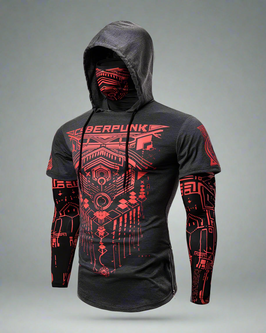 Futuristic Ninja Mask Hoodie -  adjustable hood - Futuristic Ninja Mask Hoodie for Urban Style - View 4