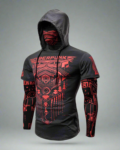 Futuristic Ninja Mask Hoodie -  adjustable hood - Futuristic Ninja Mask Hoodie for Urban Style - View 4