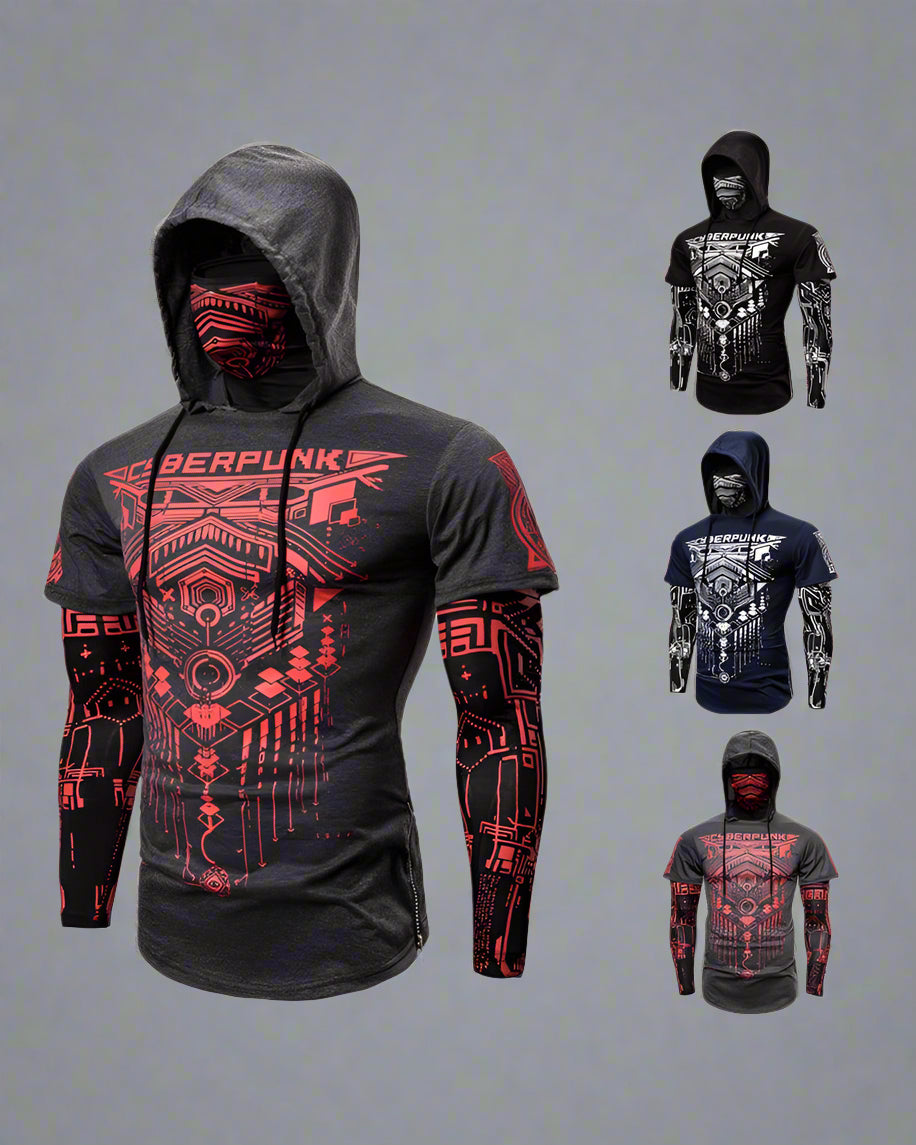 Futuristic Ninja Mask Hoodie -  everyday wear hoodie - Futuristic Ninja Mask Hoodie for Urban Style - View 6