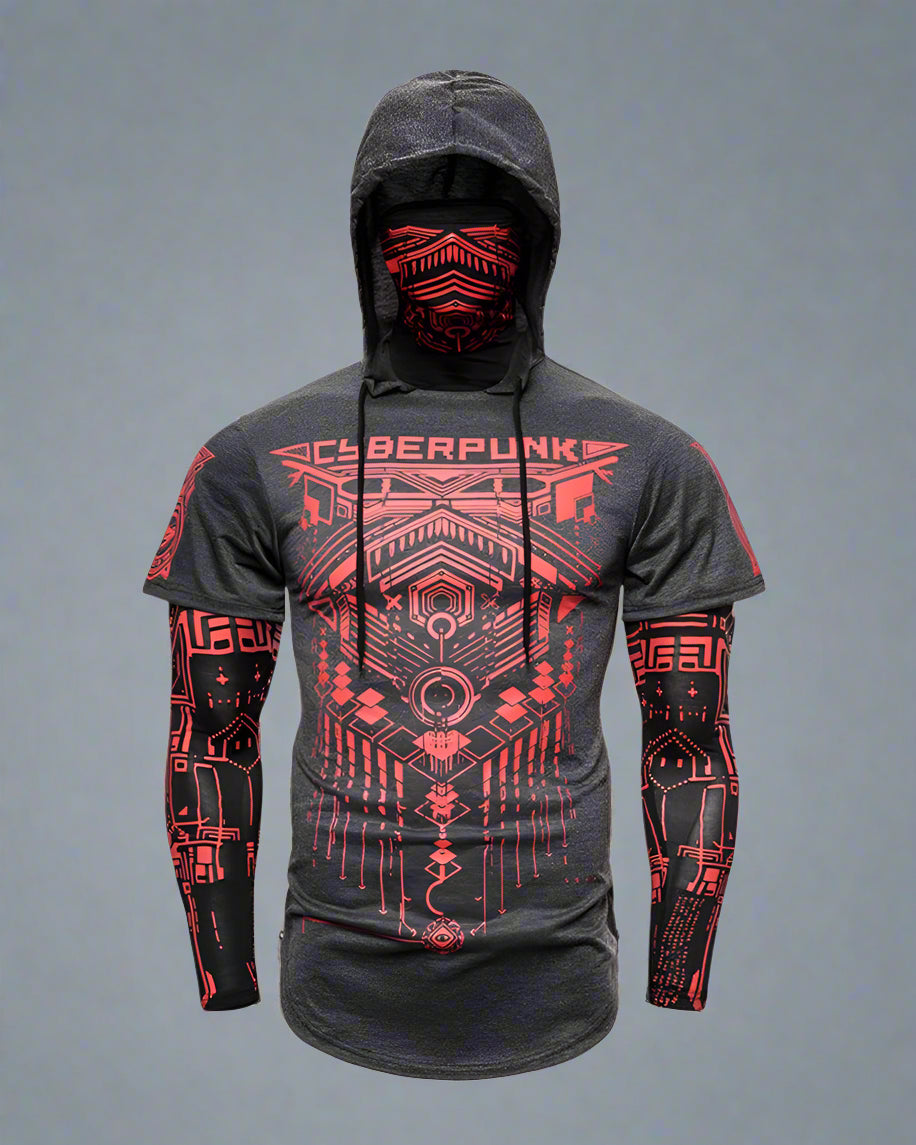 Futuristic Ninja Mask Hoodie - urban style hoodie - Futuristic Ninja Mask Hoodie for Urban Style - View 3