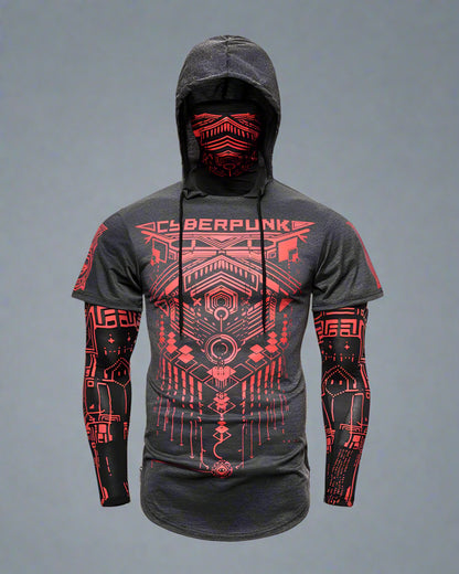 Futuristic Ninja Mask Hoodie - urban style hoodie - Futuristic Ninja Mask Hoodie for Urban Style - View 3