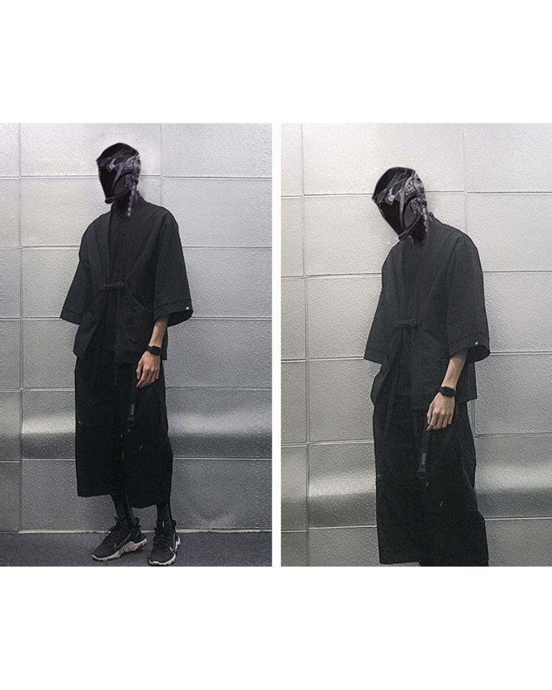 Futuristic Ninja Techwear Kimono -  kimono - Futuristic Ninja Techwear Kimono Jacket for Modern Style - View 12