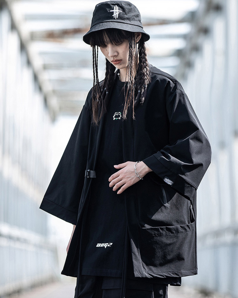 Futuristic Ninja Techwear Kimono -  kimono - Futuristic Ninja Techwear Kimono Jacket for Modern Style - View 4