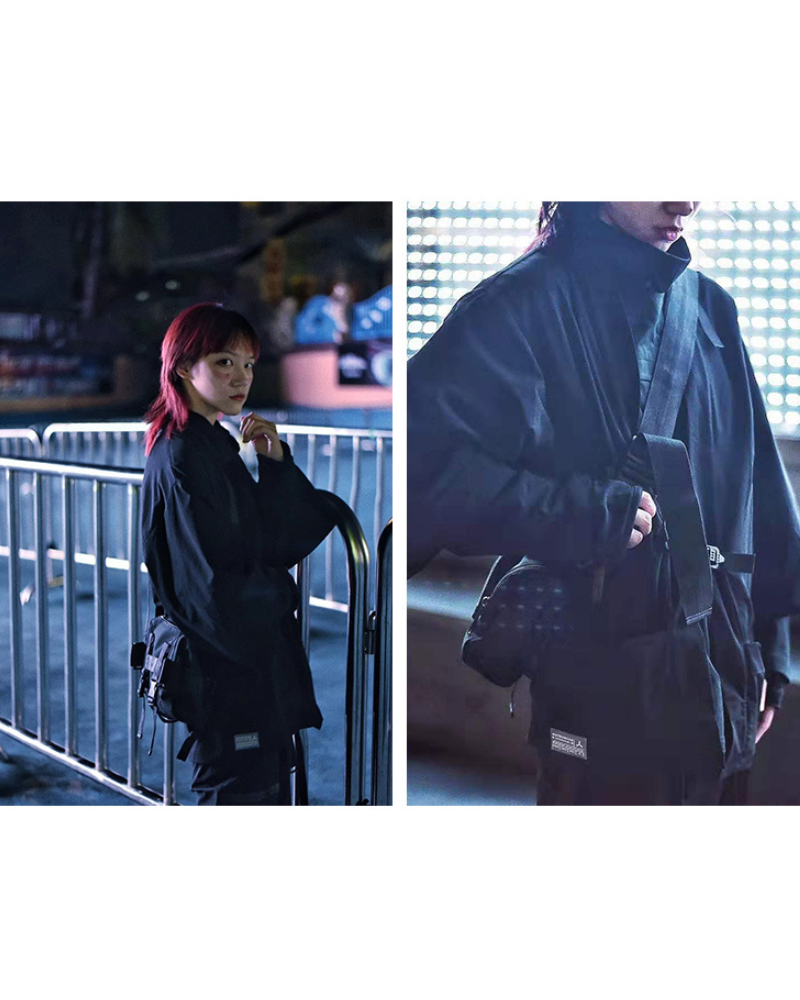 Futuristic Ninja Techwear Kimono - techwear kimono - Futuristic Ninja Techwear Kimono Jacket for Modern Style - View 10