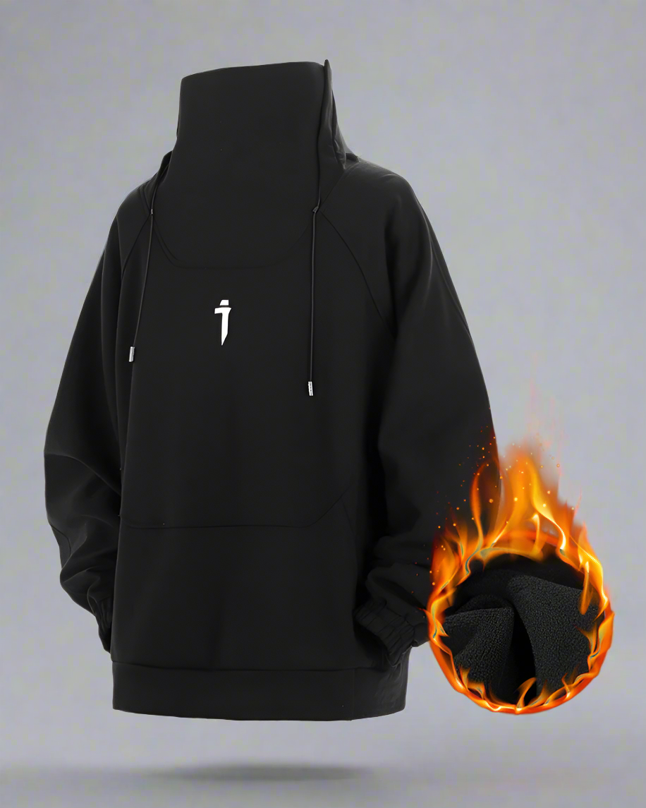 Futuristic Oversized Stand Collar Sweatshirt -  comfortable everyday wear - Futuristic Oversized Stand Collar Sweatshirt for Casual Style - View 13