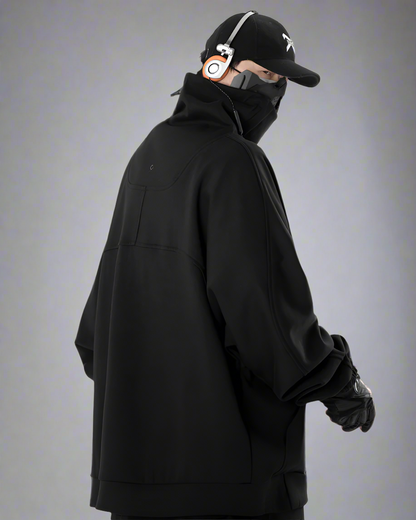 Futuristic Oversized Stand Collar Sweatshirt -  comfortable everyday wear - Futuristic Oversized Stand Collar Sweatshirt for Casual Style - View 4