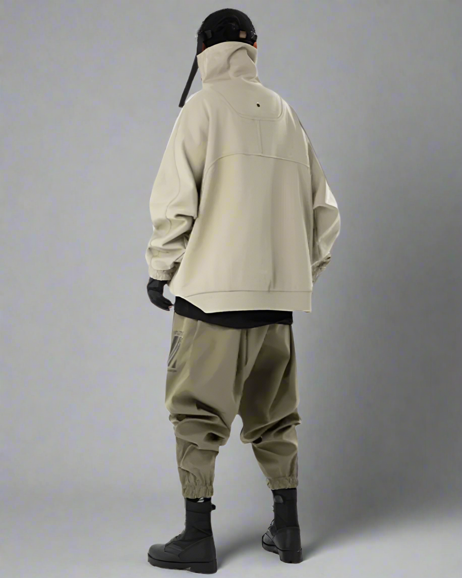 Futuristic Oversized Stand Collar Sweatshirt -  streetwear - Futuristic Oversized Stand Collar Sweatshirt for Casual Style - View 8