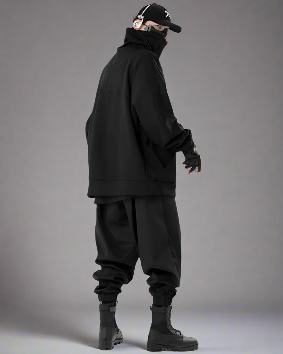 Futuristic Oversized Stand Collar Sweatshirt -  stylish sweatshirt - Futuristic Oversized Stand Collar Sweatshirt for Casual Style - View 9