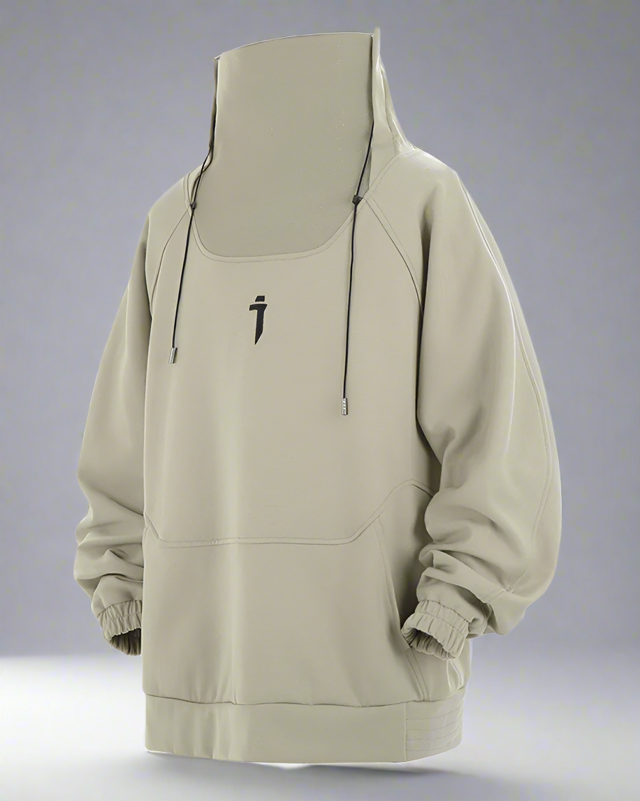 Futuristic Oversized Stand Collar Sweatshirt - techwear - Futuristic Oversized Stand Collar Sweatshirt for Casual Style - View 10
