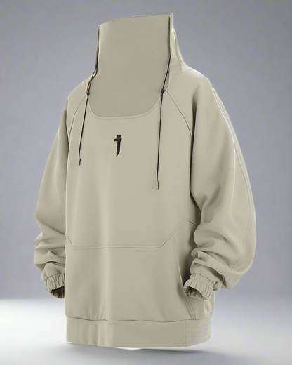 Futuristic Oversized Stand Collar Sweatshirt - techwear - Futuristic Oversized Stand Collar Sweatshirt for Casual Style - View 10