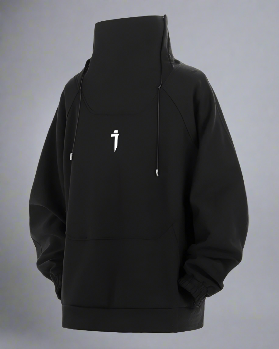 Futuristic Oversized Stand Collar Sweatshirt - techwear inspired sweatshirt - Futuristic Oversized Stand Collar Sweatshirt for Casual Style - View 11