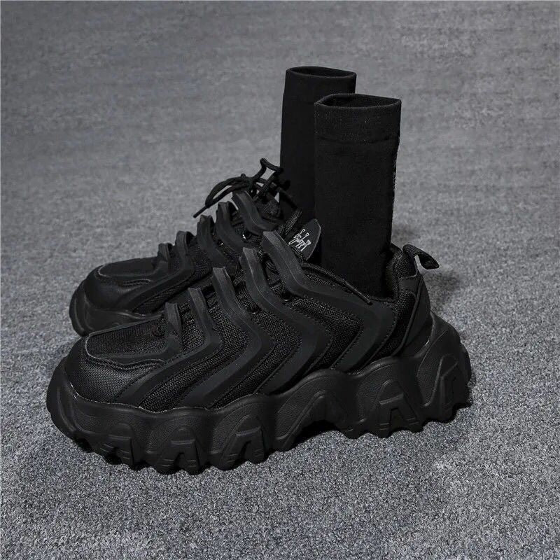 Futuristic Platform Sneakers -  black and white sneakers - Futuristic Platform Sneakers for Everyday Comfort - View 3