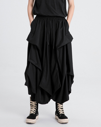 Futuristic Pleated Hakama Trousers - modern style trousers - Futuristic Pleated Hakama Trousers for Modern Style - View 2