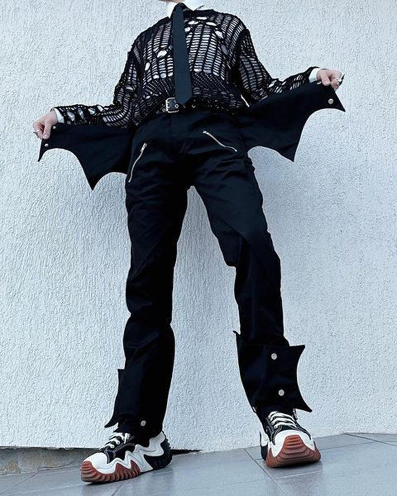 Futuristic Punk Bat Trousers -  black trousers - Futuristic Punk Bat Trousers for Modern Style - View 3