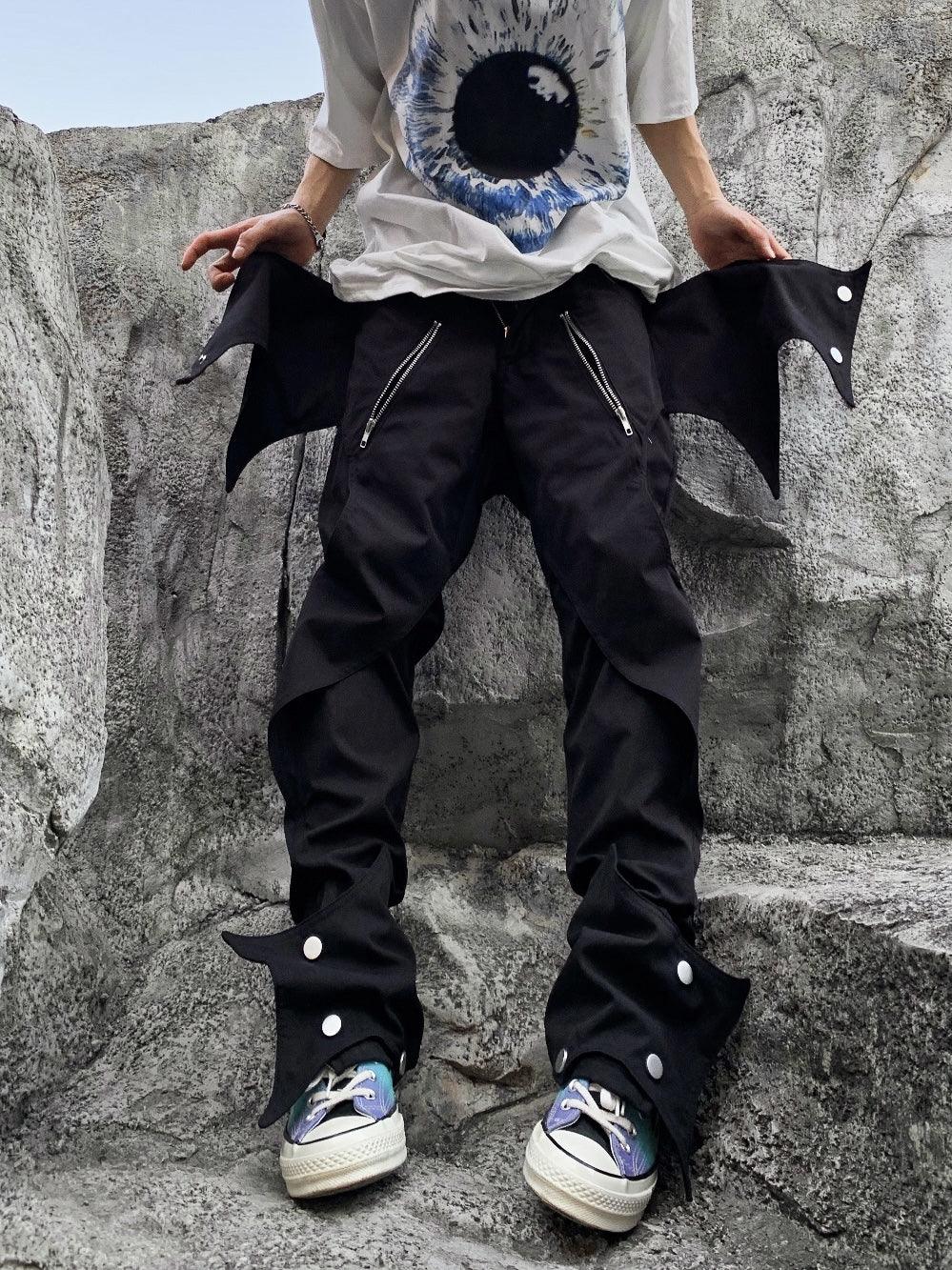 Futuristic Punk Bat Trousers - comfortable techwear pants - Futuristic Punk Bat Trousers for Modern Style - Main view
