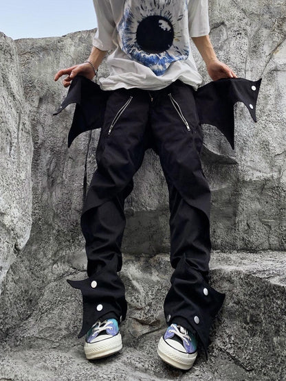 Futuristic Punk Bat Trousers - comfortable techwear pants - Futuristic Punk Bat Trousers for Modern Style - Main view
