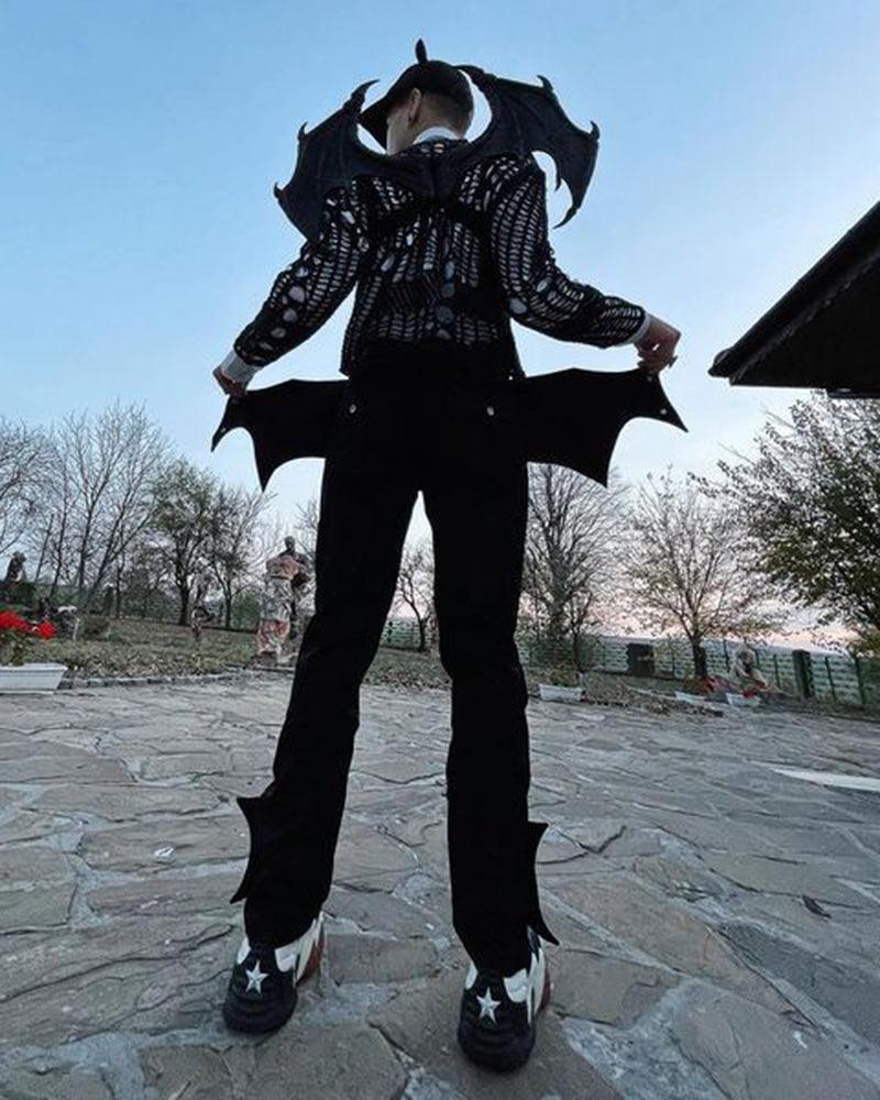 Futuristic Punk Bat Trousers -  streetwear - Futuristic Punk Bat Trousers for Modern Style - View 7