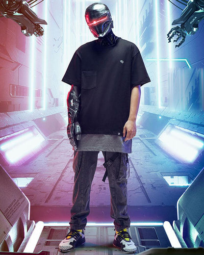 Futuristic Reflective Denim Cargo Pants -  stylish cargo pants - Futuristic Reflective Denim Cargo Pants for Techwear - View 7