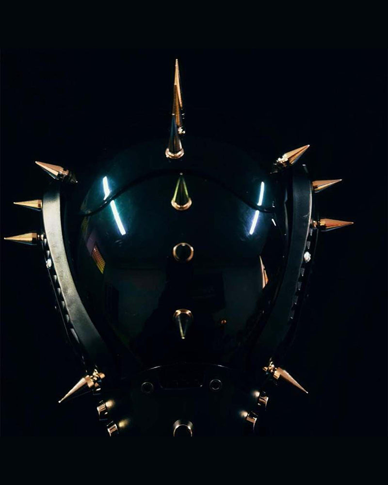 Futuristic Rivet Helmet Mask -  black helmet - Futuristic Rivet Helmet Mask for Cyberpunk Style - View 3