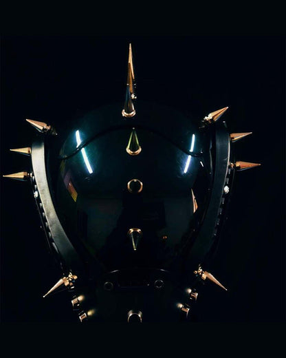 Futuristic Rivet Helmet Mask -  black helmet - Futuristic Rivet Helmet Mask for Cyberpunk Style - View 3