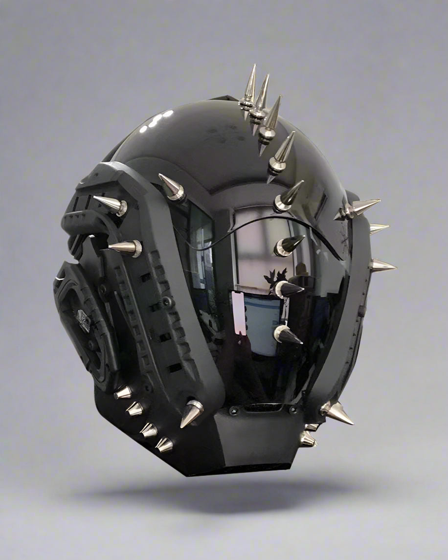 Futuristic Rivet Helmet Mask - cyberpunk helmet - Futuristic Rivet Helmet Mask for Cyberpunk Style - Main view