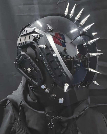 Futuristic Rivet Helmet Mask - cyberpunk mask - Futuristic Rivet Helmet Mask for Cyberpunk Style - View 2