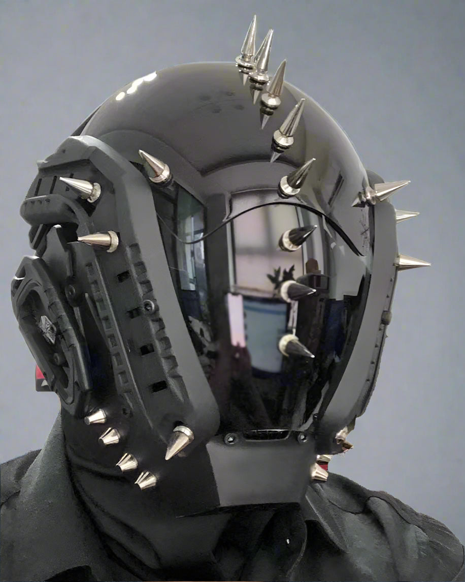 Futuristic Rivet Helmet Mask -  sci-fi mask - Futuristic Rivet Helmet Mask for Cyberpunk Style - View 6