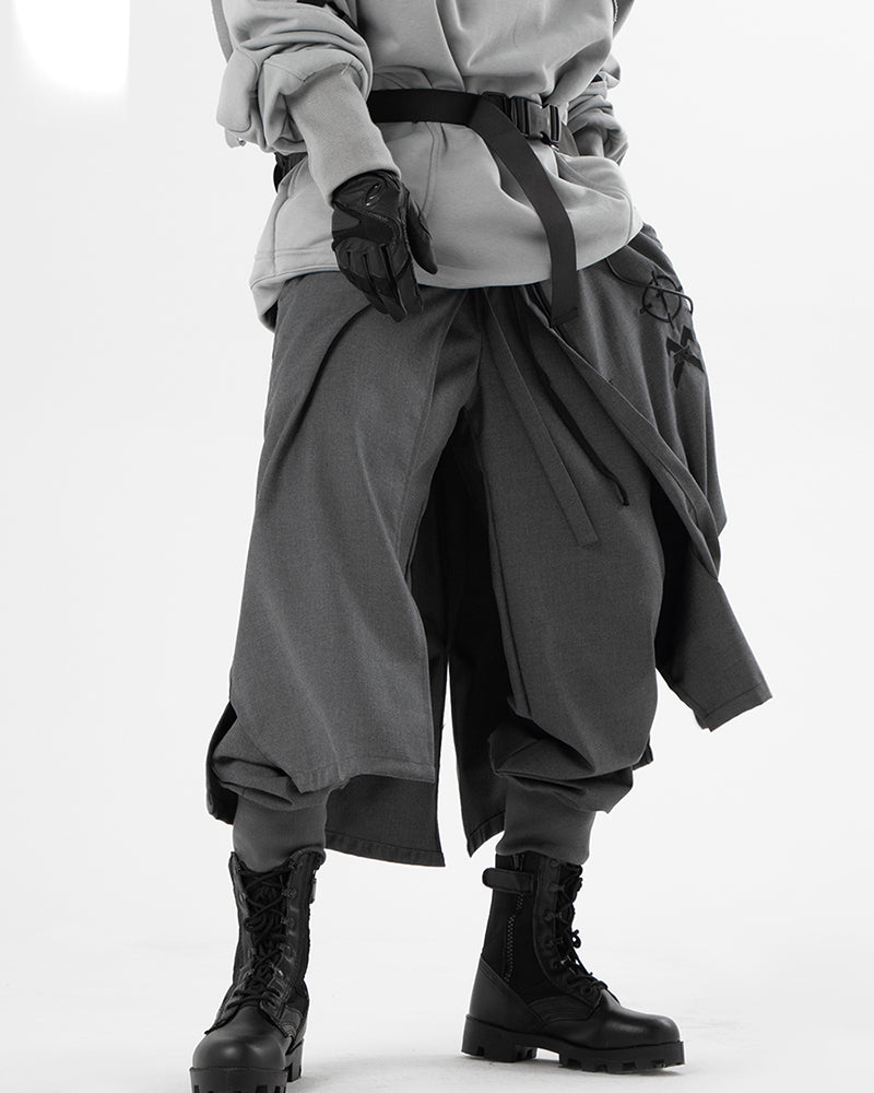 Futuristic Samurai Battle Pants -  cargo pants - Cyberpunk Samurai Battle Pants for Unique Street Style - View 4
