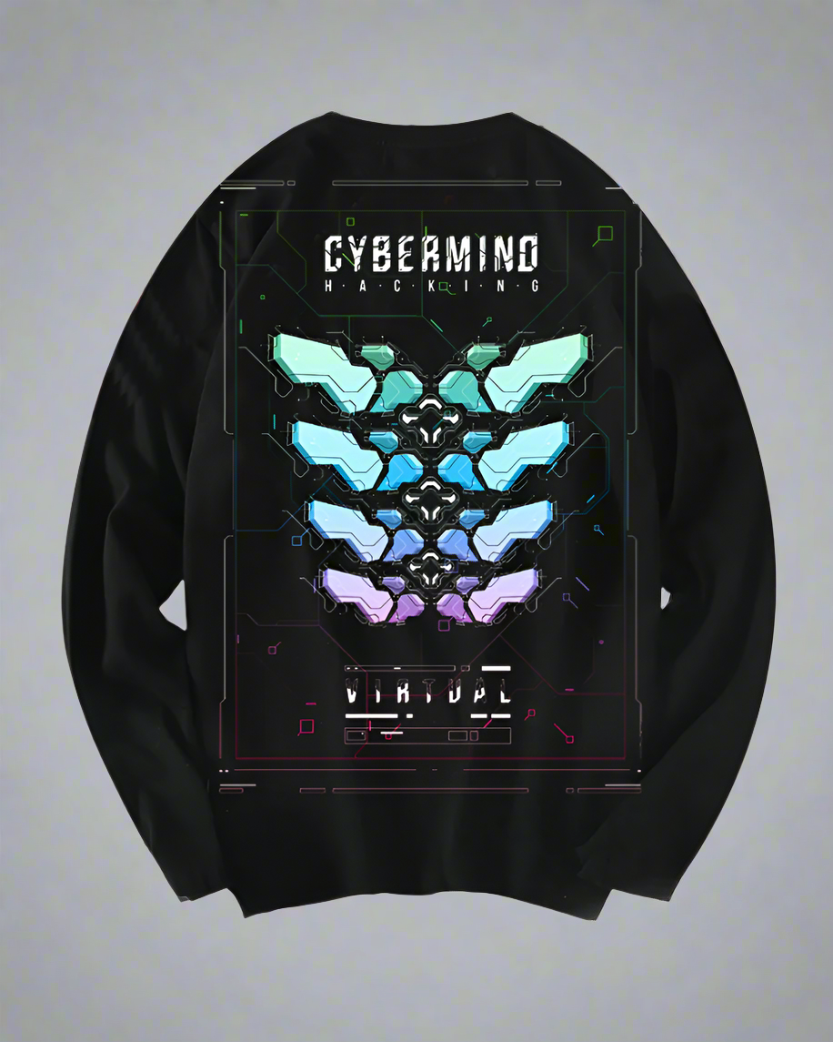 Futuristic Sci-Fi Crewneck Sweatshirt -  cyberpunk - Futuristic Sci-Fi Crewneck Sweatshirt for Stylish Comfort - View 5