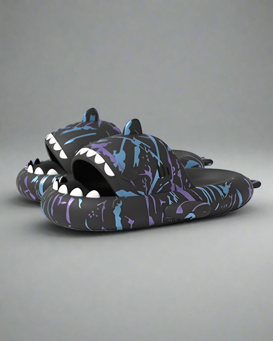 Futuristic Shark-Themed Slippers - breathable slippers - Futuristic Shark-Themed Slippers for Everyday Comfort - Main view