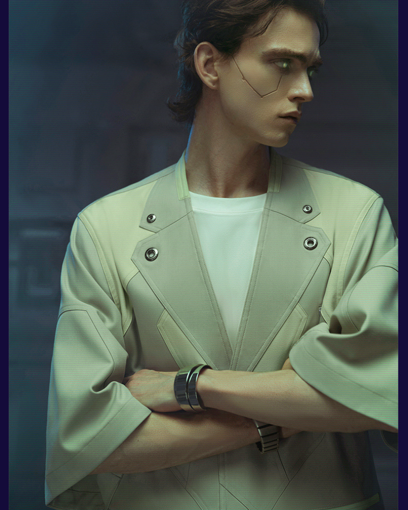 Futuristic Short Sleeve Cyber Suit -  durable construction - Futuristic Short Sleeve Cyber Suit for Style Enthusiasts - View 5