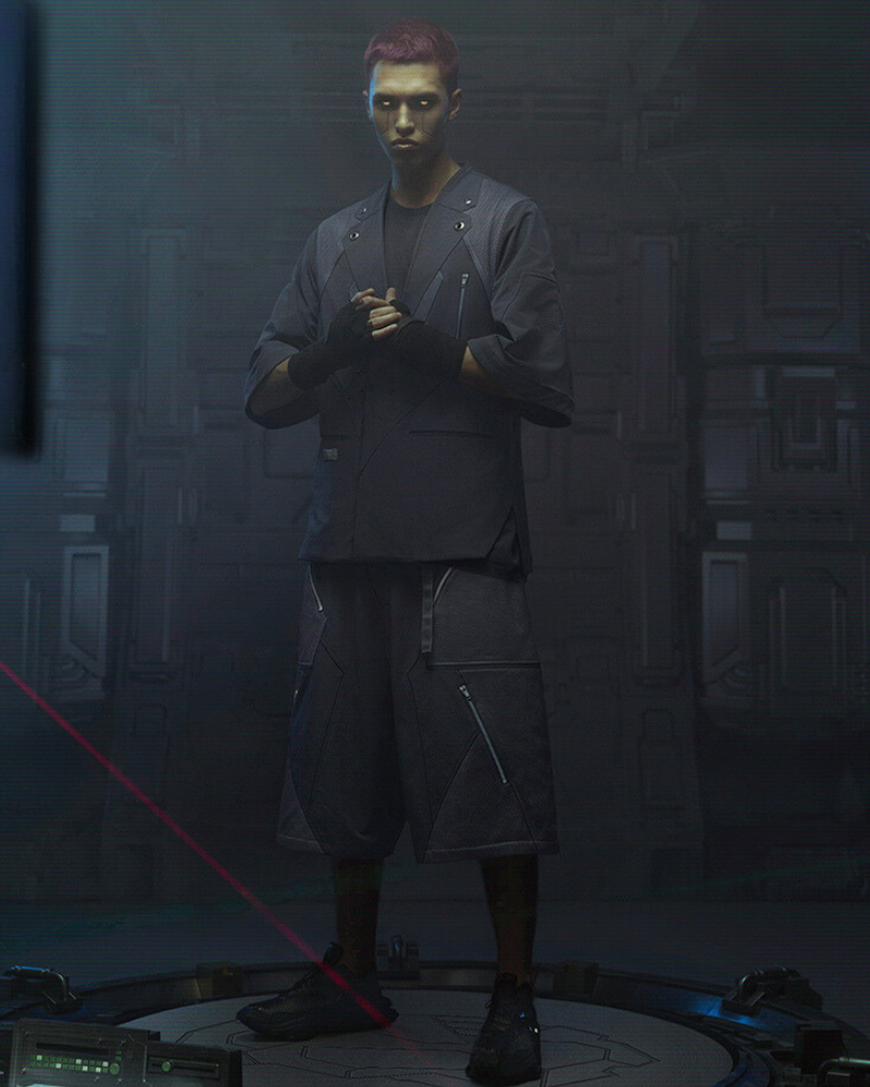 Futuristic Short Sleeve Cyberpunk Suit - modern aesthetics suit - Futuristic Cyberpunk Short Sleeve Suit for Modern Style - View 8