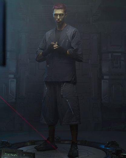 Futuristic Short Sleeve Cyberpunk Suit - modern aesthetics suit - Futuristic Cyberpunk Short Sleeve Suit for Modern Style - View 8